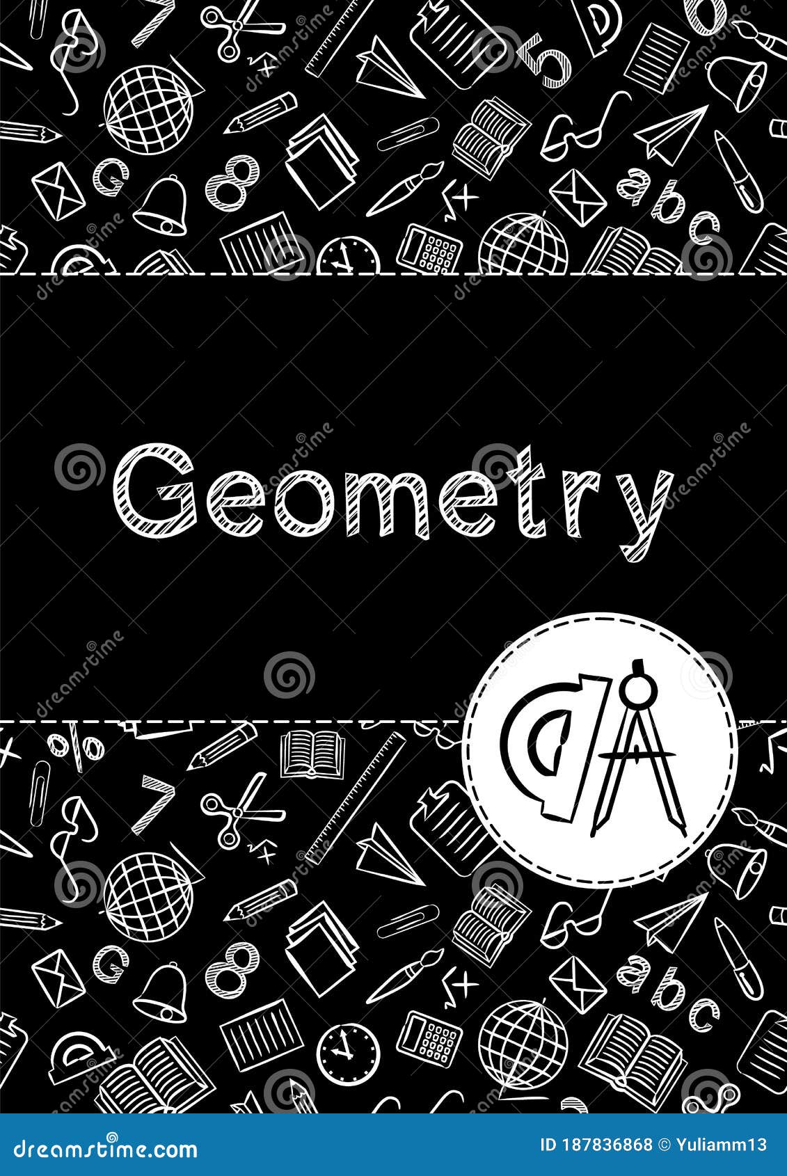 Portada De Un Cuaderno Escolar Sobre Geometría Ilustración del Vector -  Ilustración de clase, prueba: 187836868