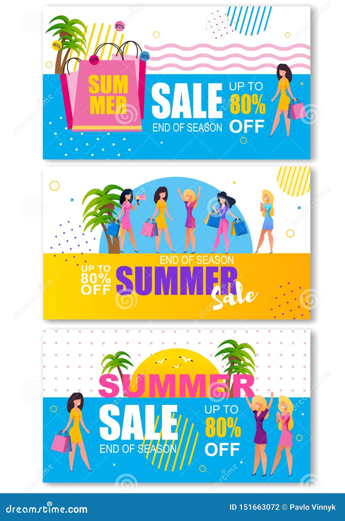 Portadas De Las Ventas Del Verano Fijadas Para Las Compras De La Mujer  Ilustración del Vector - Ilustración de ventas, contexto: 151663072