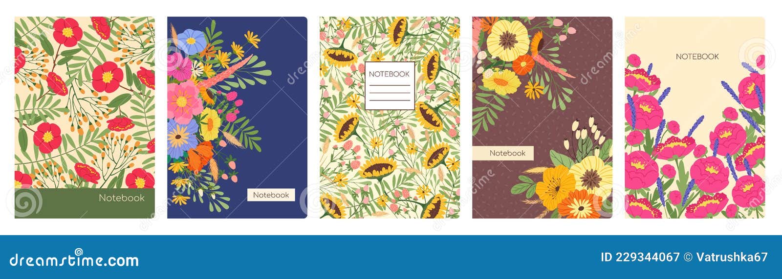 Portadas Para Portátiles Con Flores De Primavera Página De Portada Floral  Artística. Fondo De Planificación O Cuadernos De Moda Co Ilustración del  Vector - Ilustración de color, amapola: 229344067