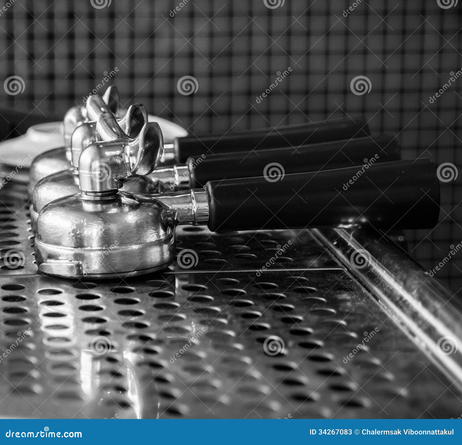 Portafilter on Espresso Machine Stock Image Image of stainless