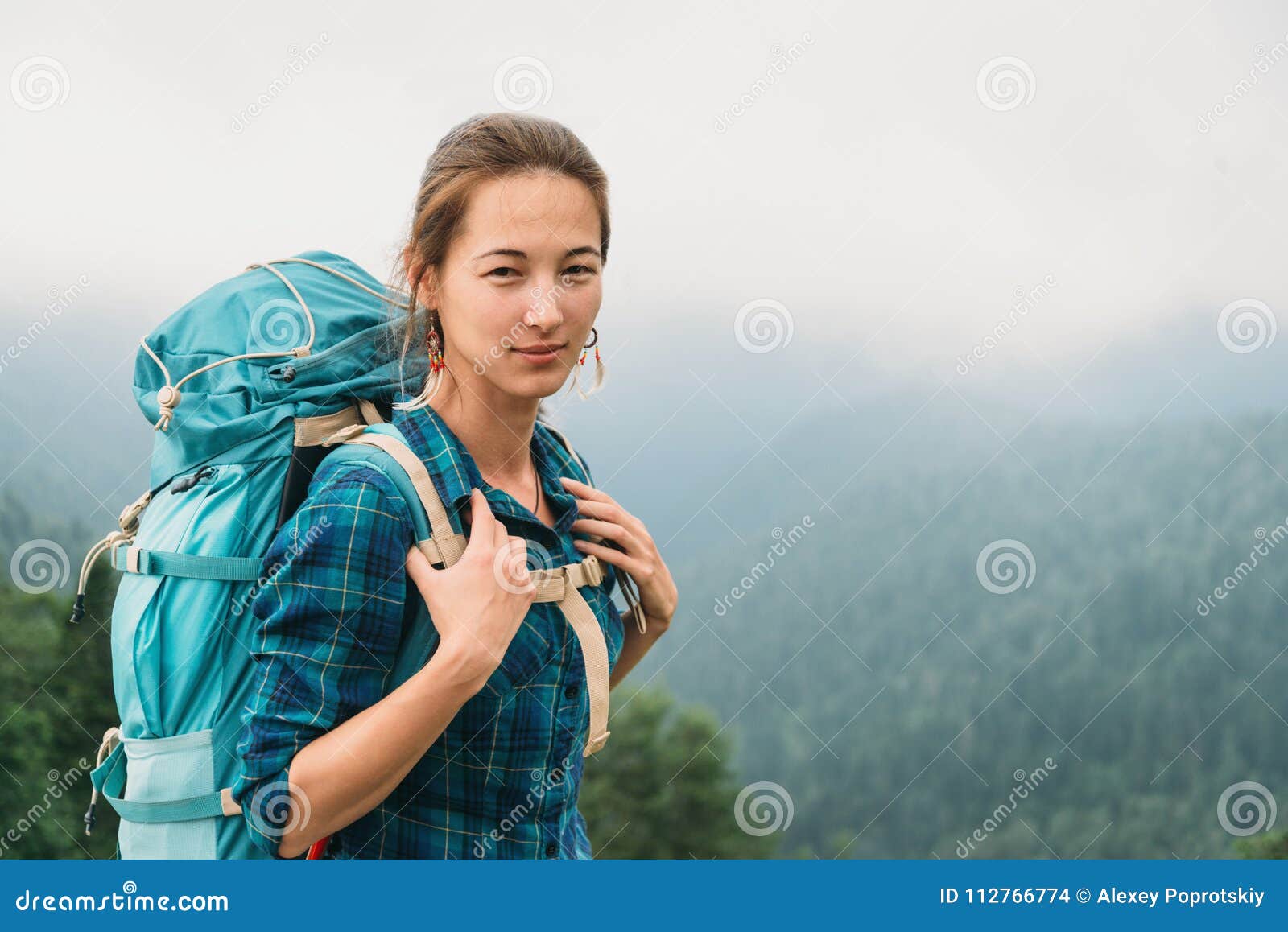 Portait of Beautiful Hiker Girl. Stock Photo - Image of nature, portait ...