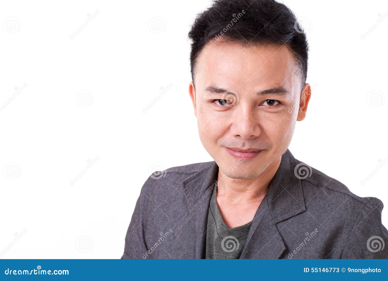 Closeup Young Asian Man Face Isolated On White Stock Photo, Picture and  Royalty Free Image. Image 35114971.