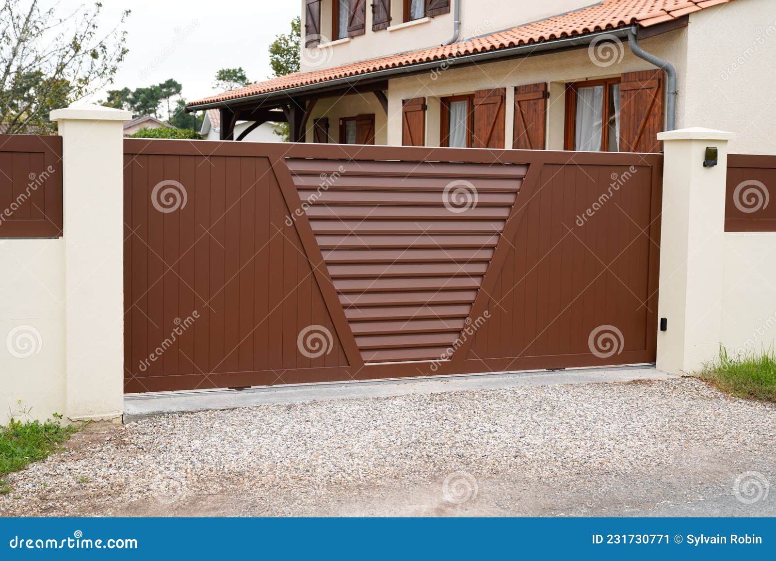 Portal Brown Slide Home Steel Door House Entrance Aluminum Sliding ...