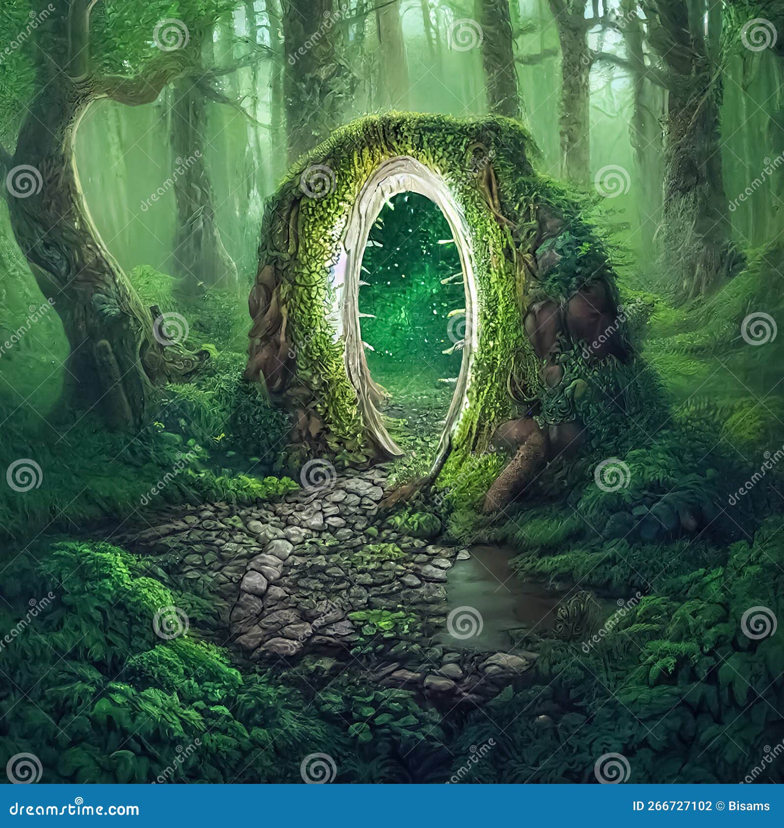 Fundo Floresta Mágica De Conto De Fadas De Fantasia Com Raios