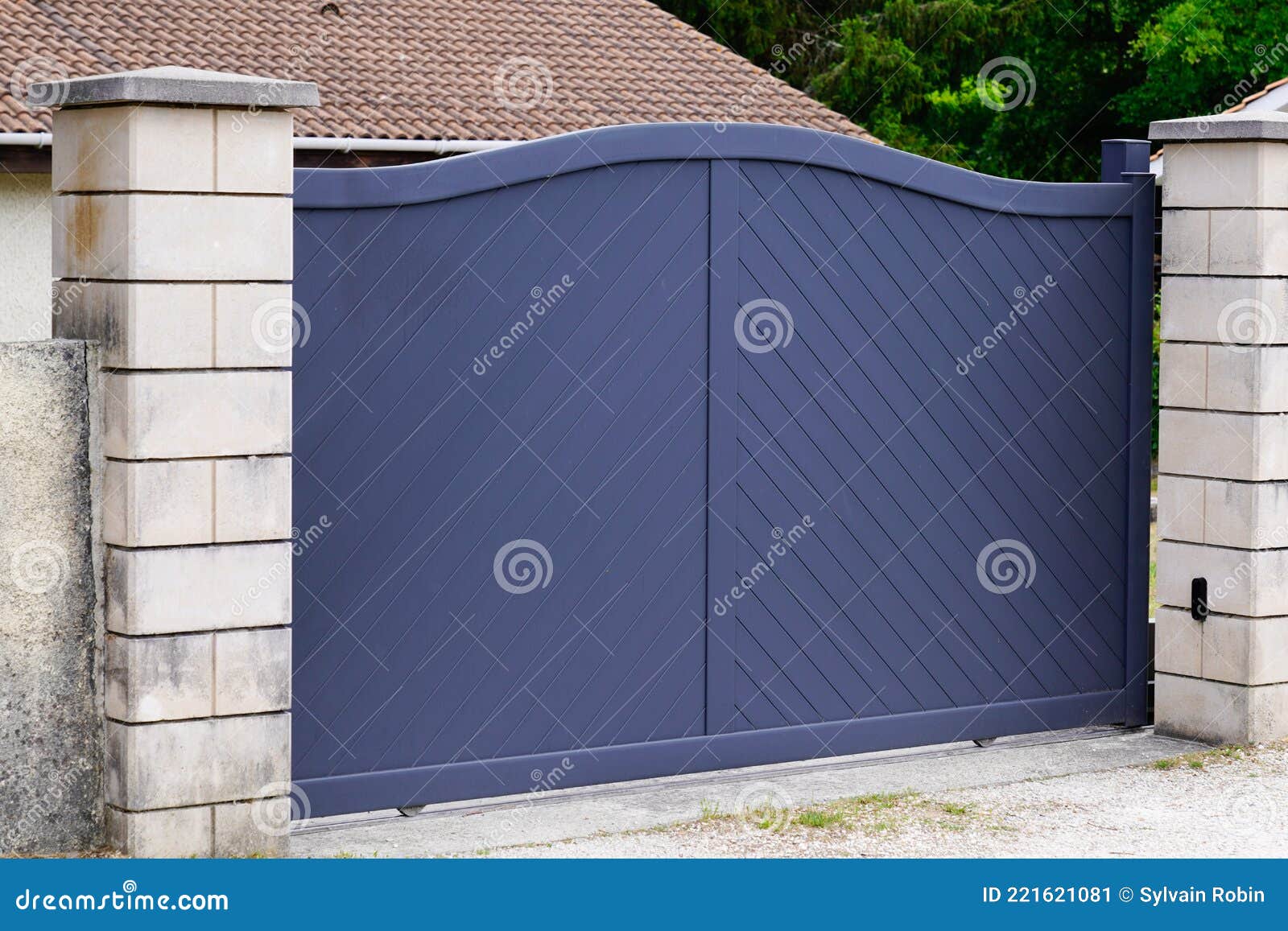 Portal Grey Design Home Door Metal Aluminum Gate of Modern Garden ...