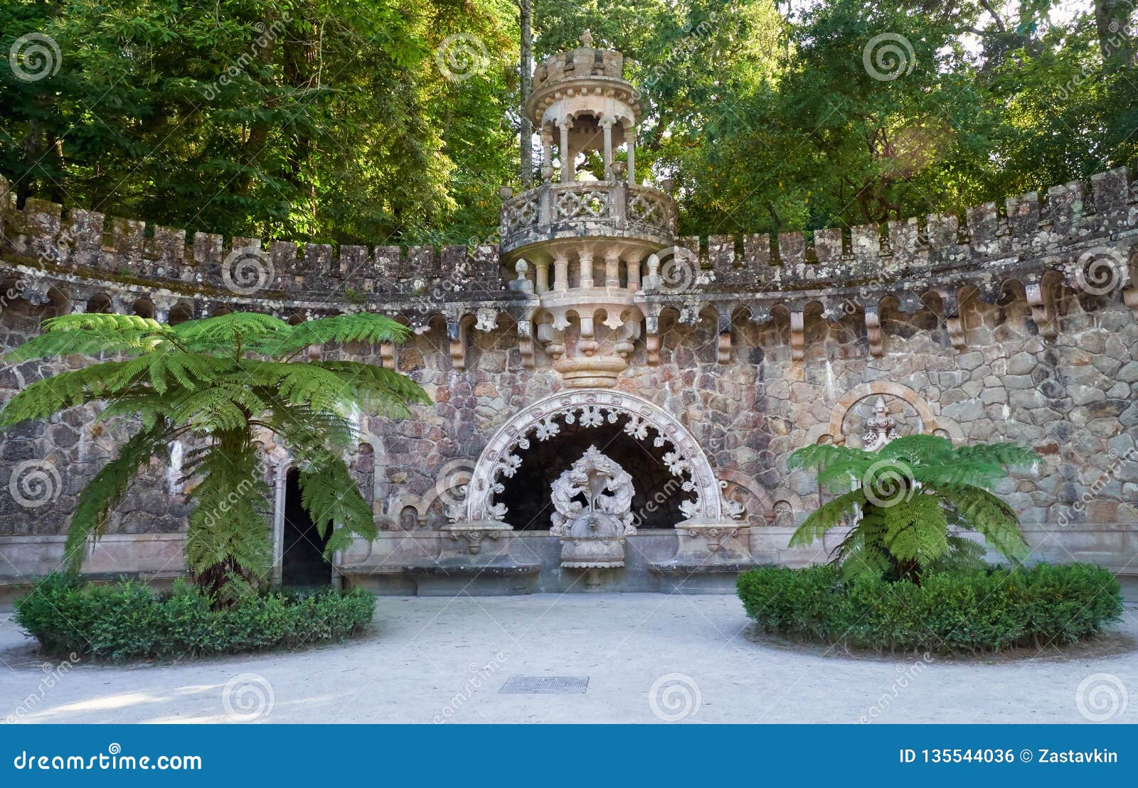 portal of the guardians in quinta da regaleira estate. sintra. portugal