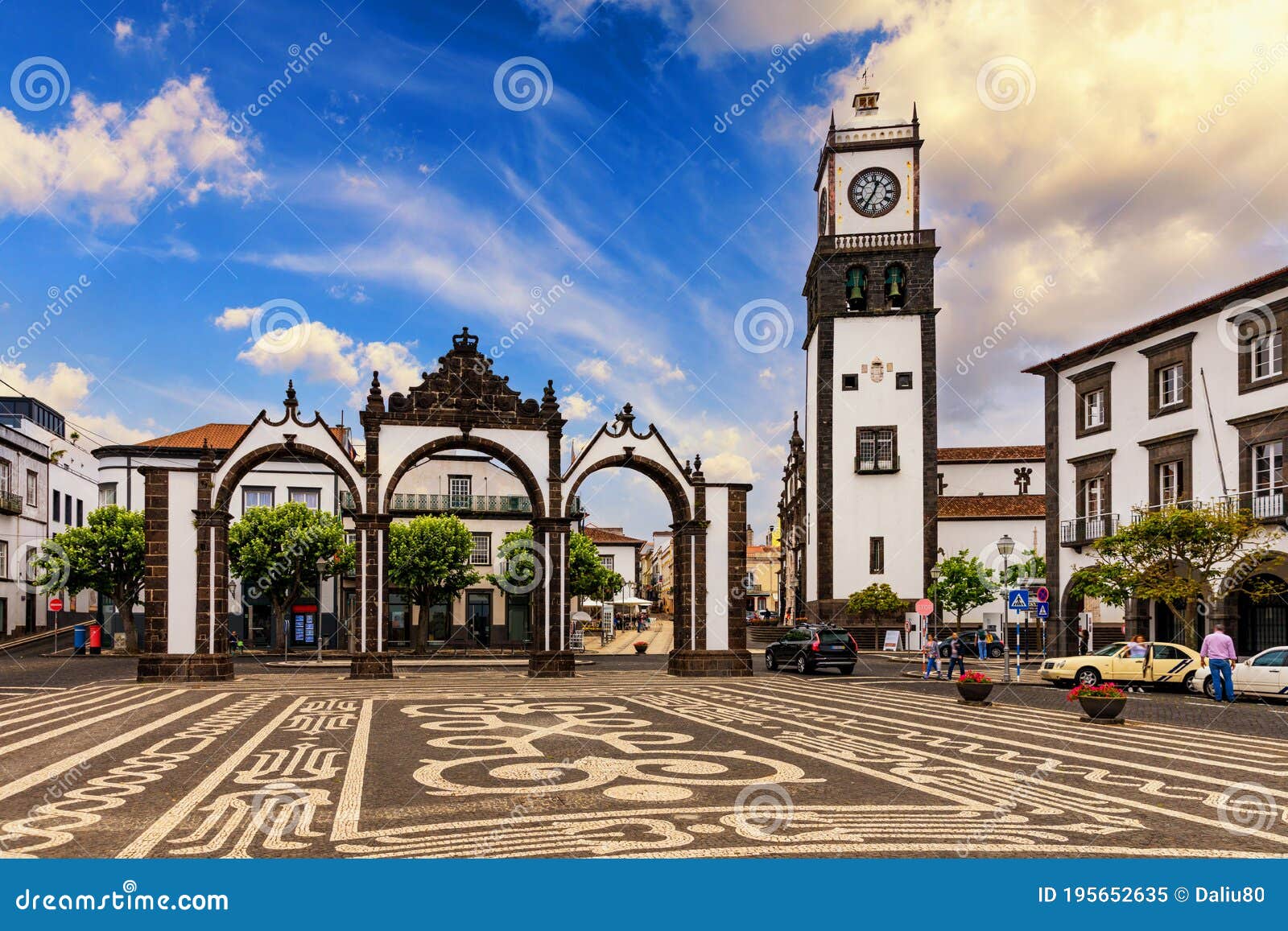 portas da cidade, the city  of ponta delgada in sao miguel island in azores, portugal. portas da cidade (gates to the city