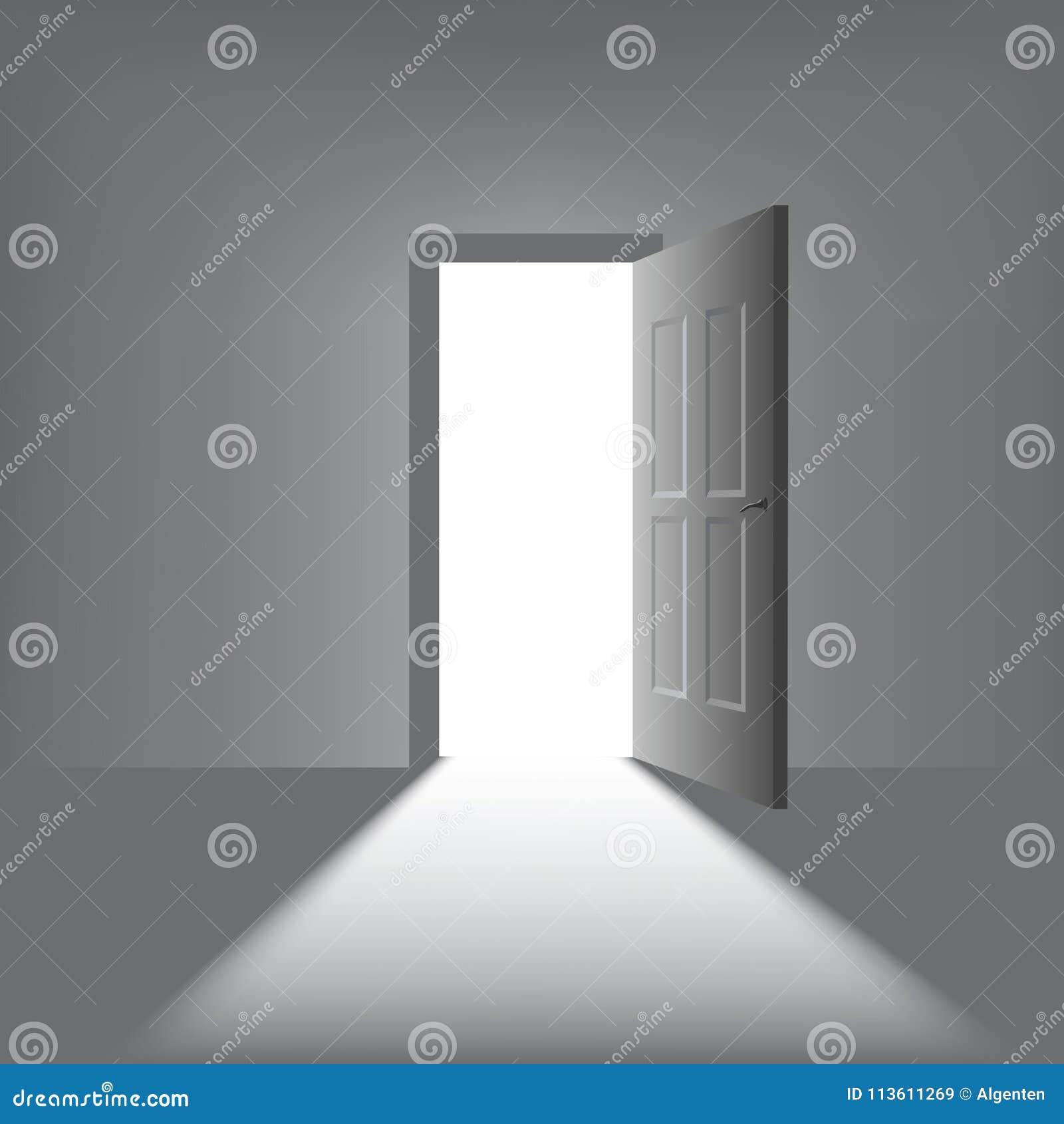 Porte Ouverte Avec Une Lumière Lumineuse Sur Un Fond Foncé Illustration  Stock - Illustration du moderne, trappe: 113611269