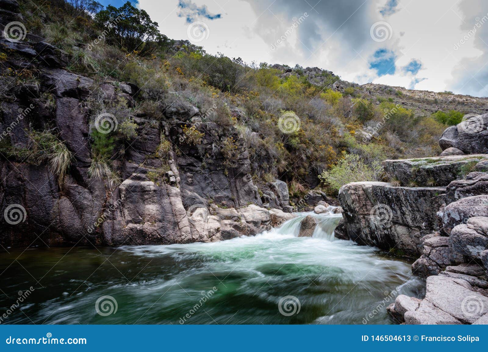 portela do homem waterfall in peneda geres natural park, portugal