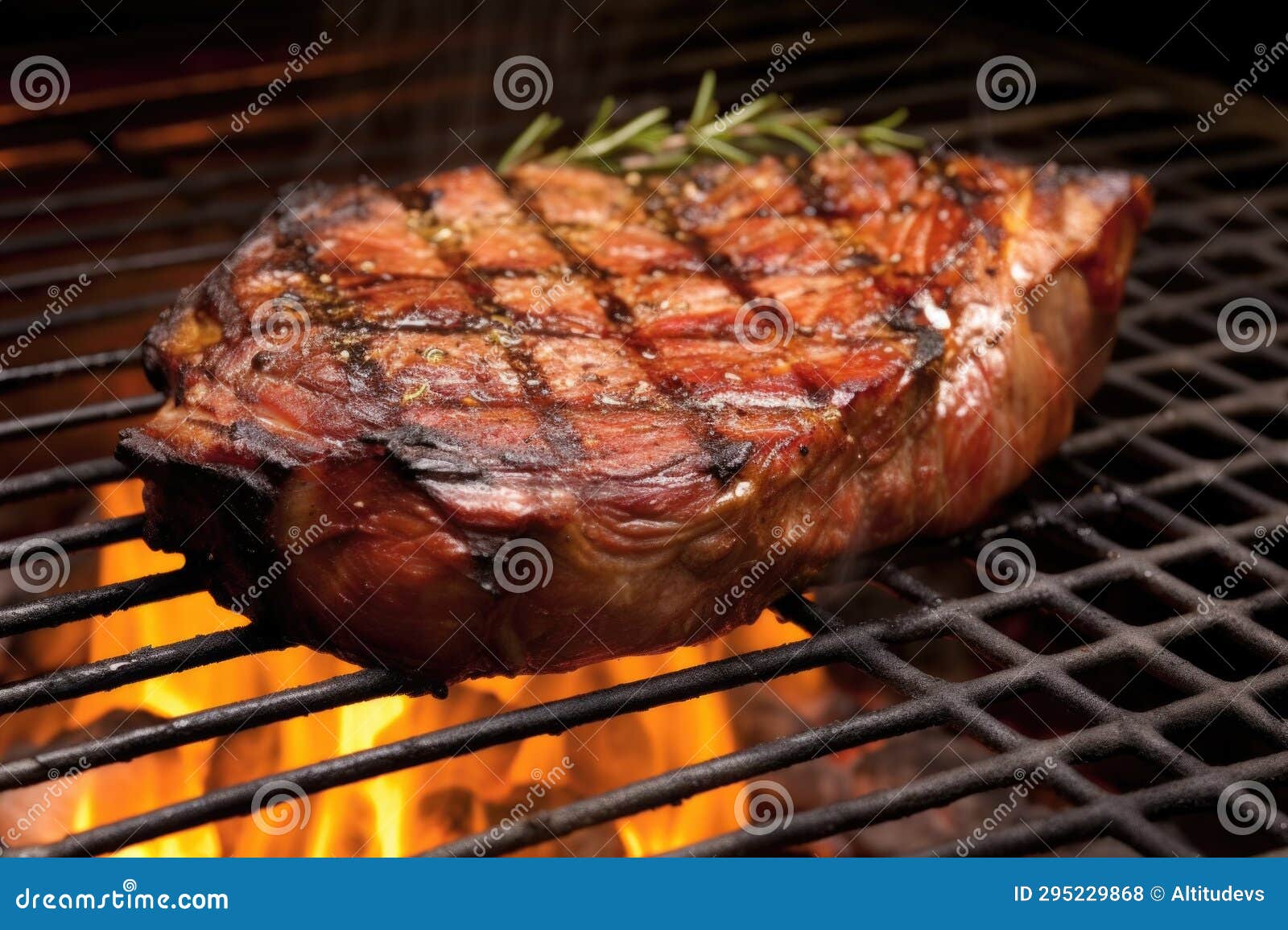 Porterhouse Steak on a Grill with Coal Underneath Stock Photo Image of juicy, charcoal 295229868