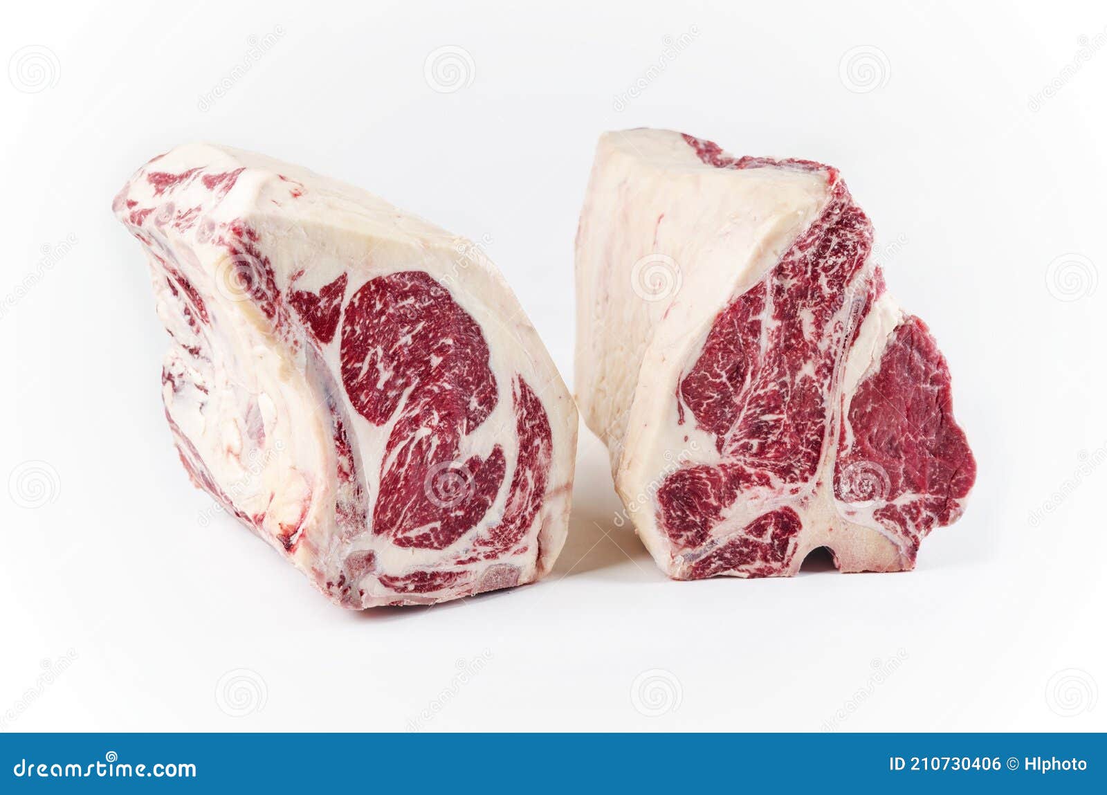 Porterhouse Wagyu Cru Et Bloc De Boeuf Cote De Boeuf Sur Fond Blanc ...