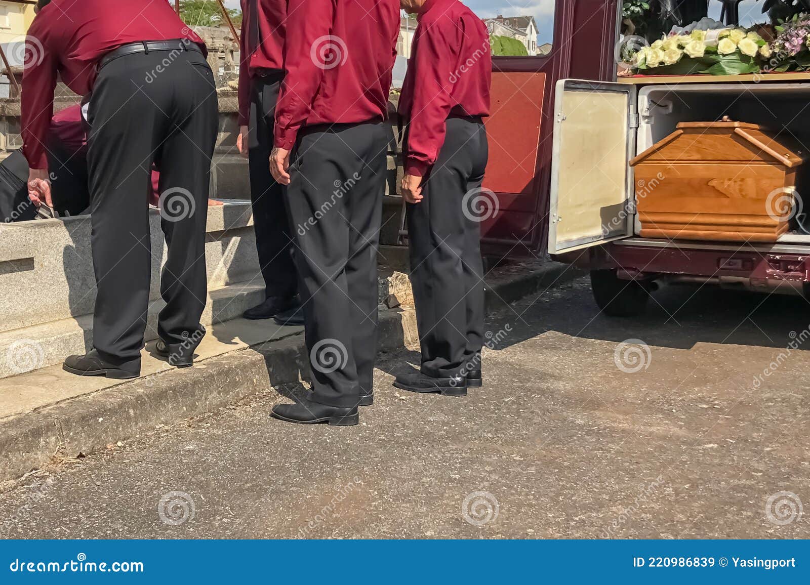 Coffin Bearer Carrying Casket At Funeral RoyaltyFree Stock Photo