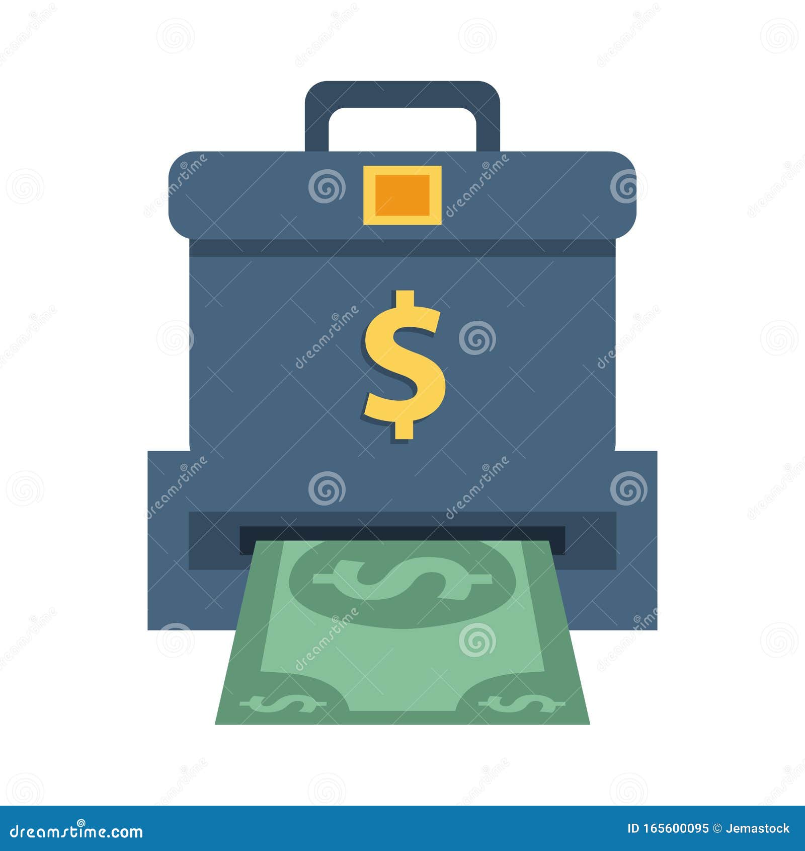 Portfolio Briefcase with Bills Money Stock Vector Illustration of