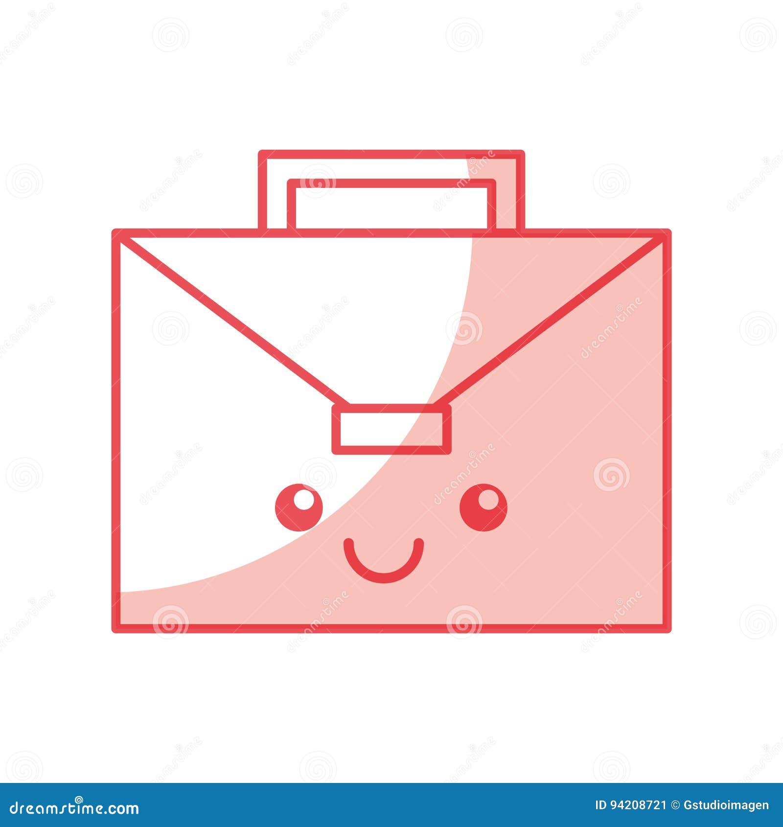 Portfolio Briefcase Kawaii Character Stock Vector Illustration of