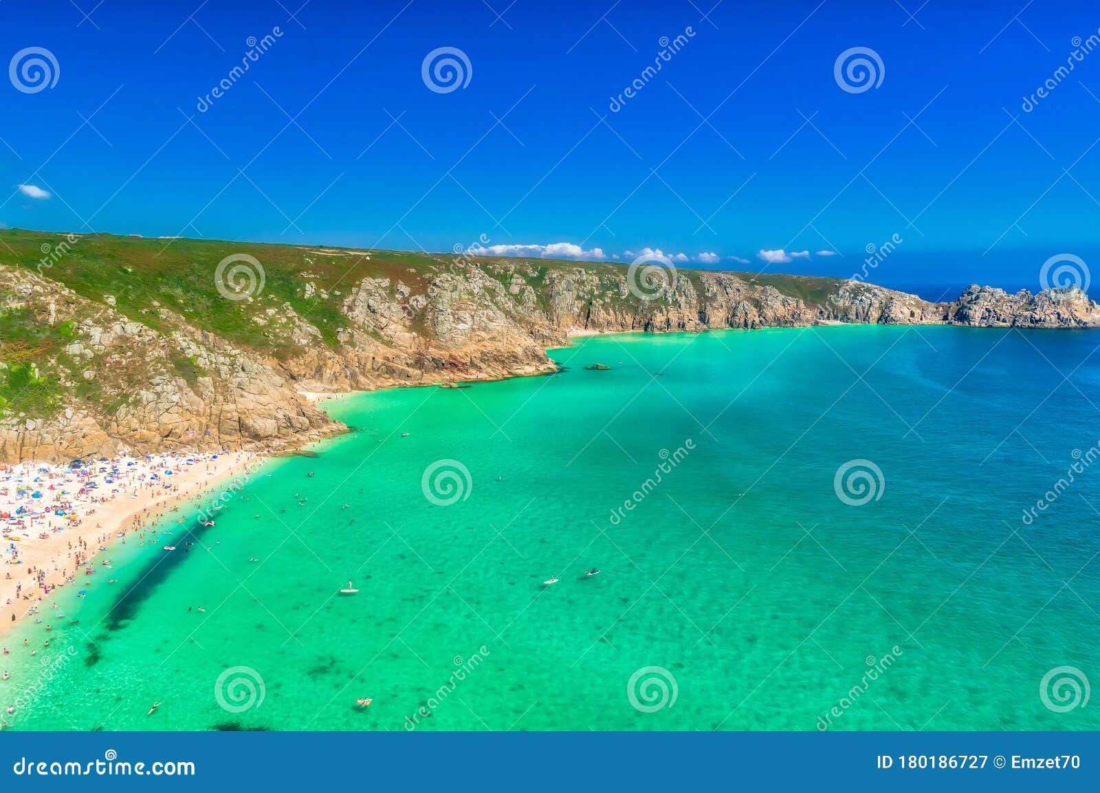 Porthcurno in UK. stock image. Image of horizontal, porthcurno 180186727