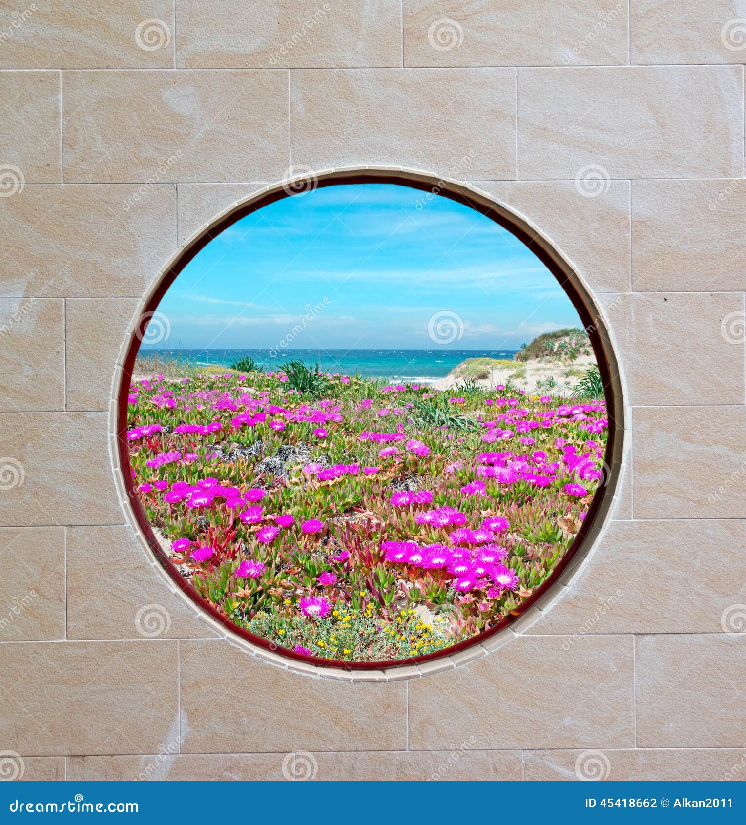 Porthole by the beach stock photo. Image of sardinia 45418662