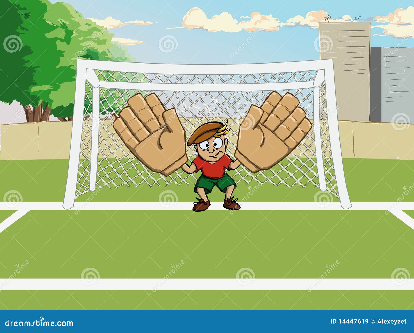 Portiere Di Gioco Del Calcio Al Cancello Illustrazione Vettoriale