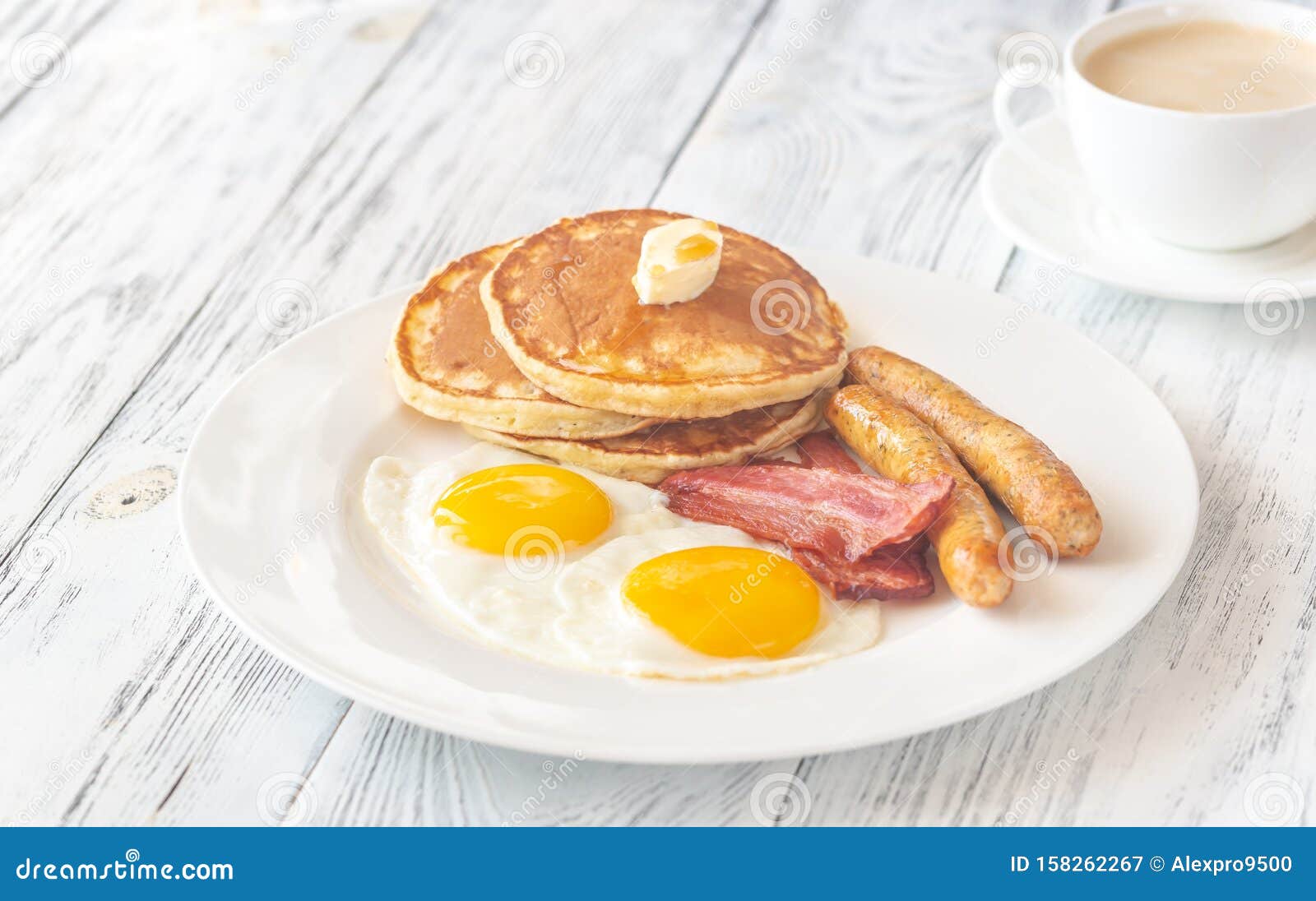 Portion of American Breakfast Stock Image - Image of pancake, fried ...