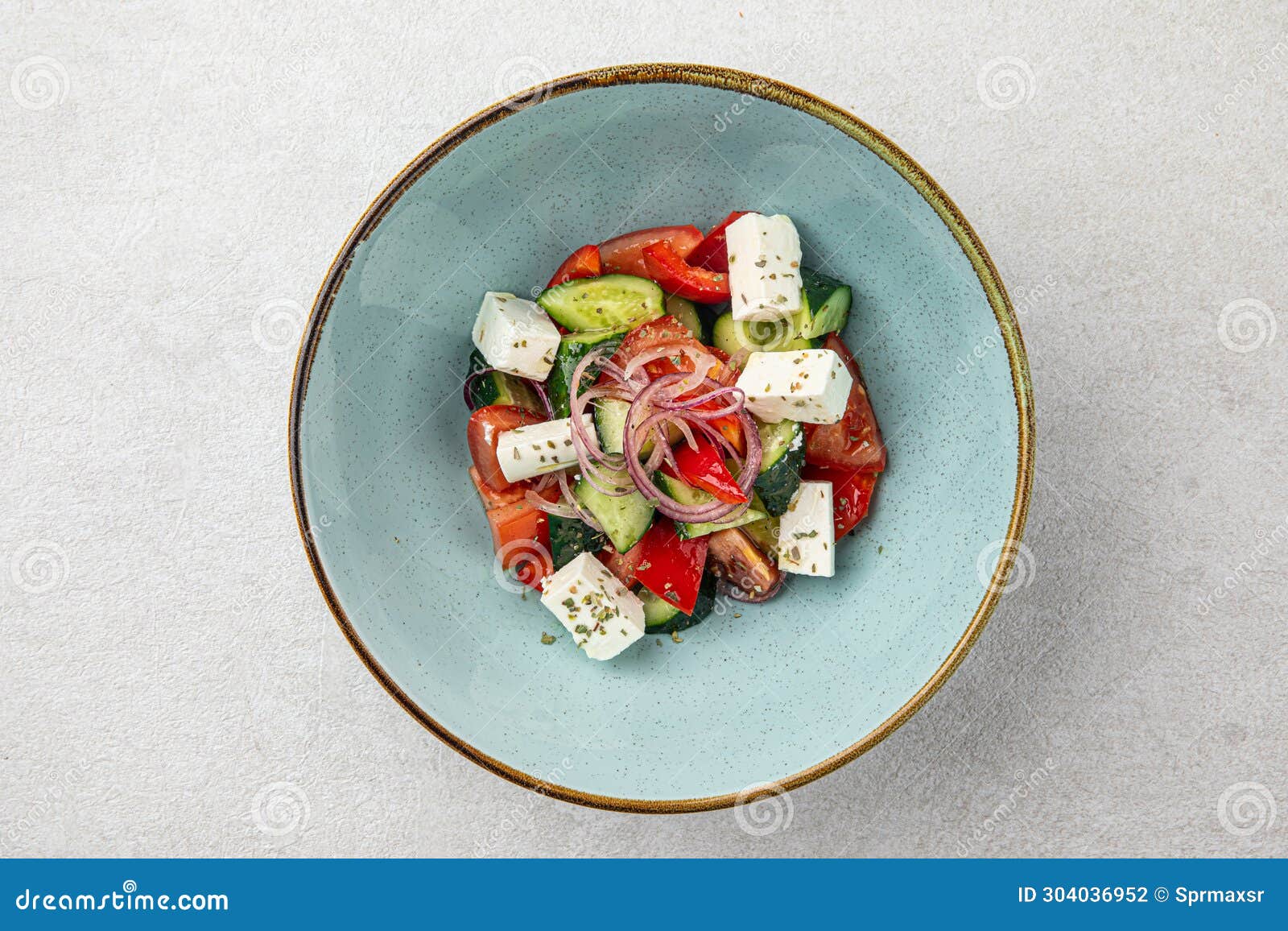 Portion of Fresh Vegetable Greek Salad Stock Photo Image of menu