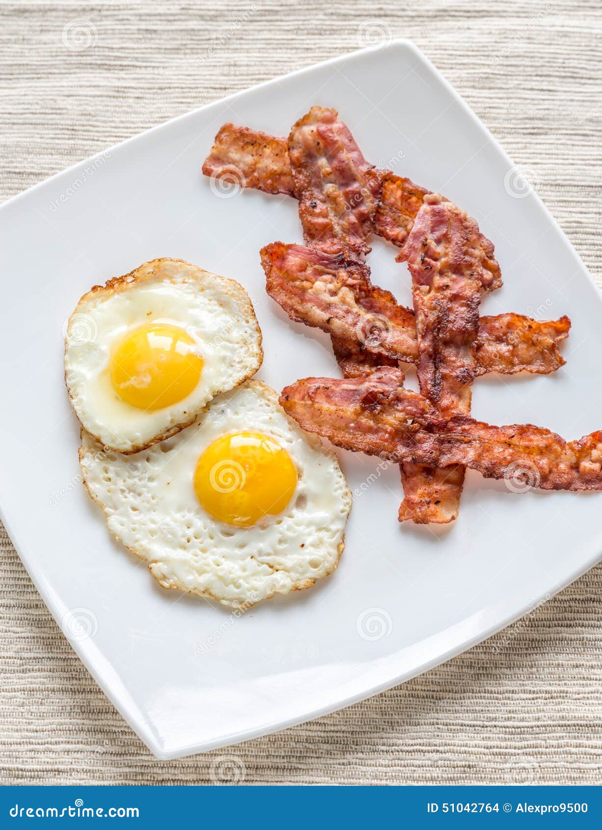 Portion of Fried Eggs with Bacon Stock Photo Image of british, slice