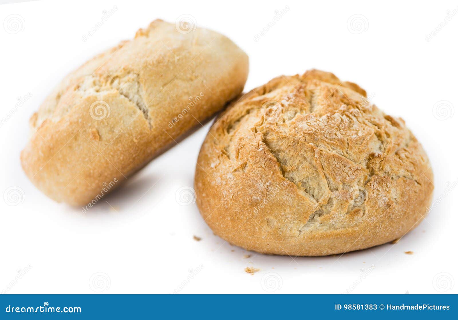 Portion Of German Rolls Isolated On White Stock Image - Image of baked