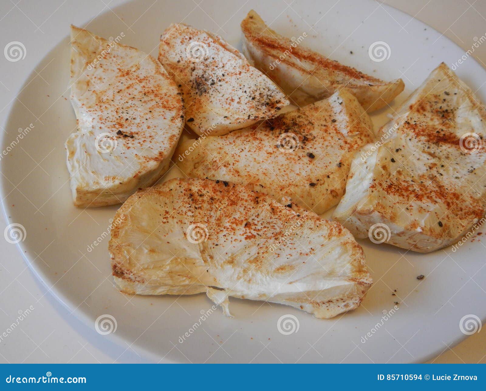 Portion of Grilled Celery As a Healthy Dinner Stock Photo Image of