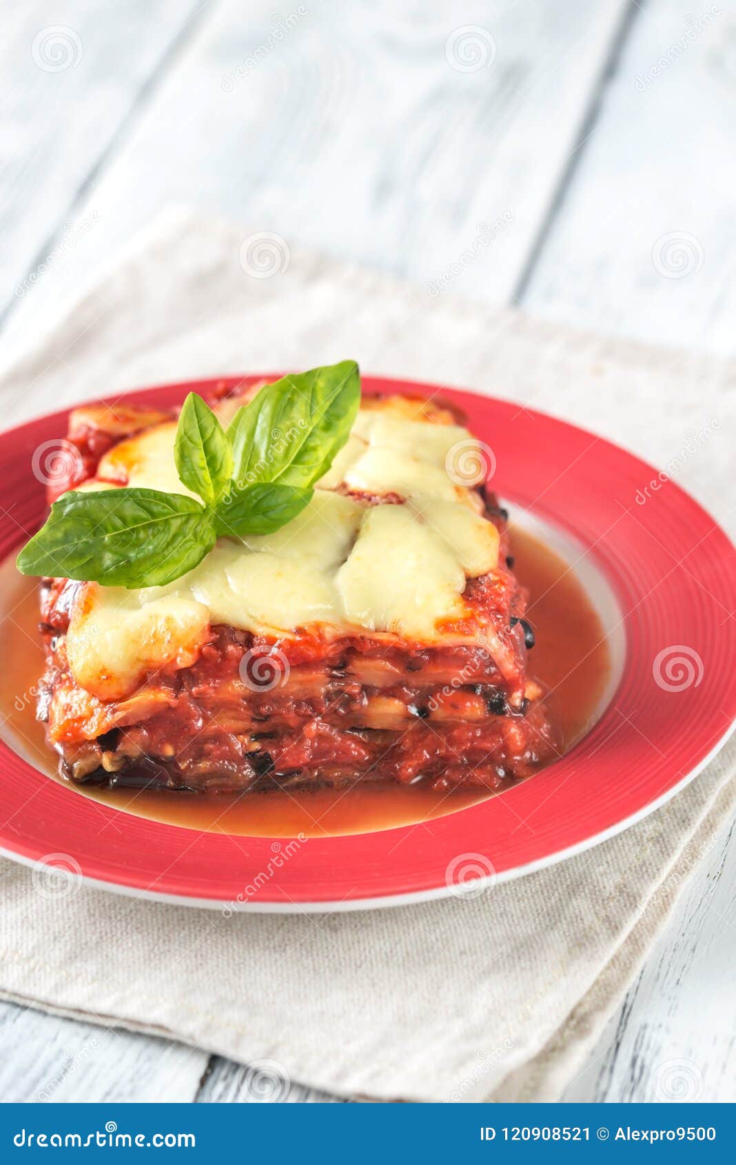 Portion of Parmigiana Di Melanzane Stock Image - Image of plate, dish ...