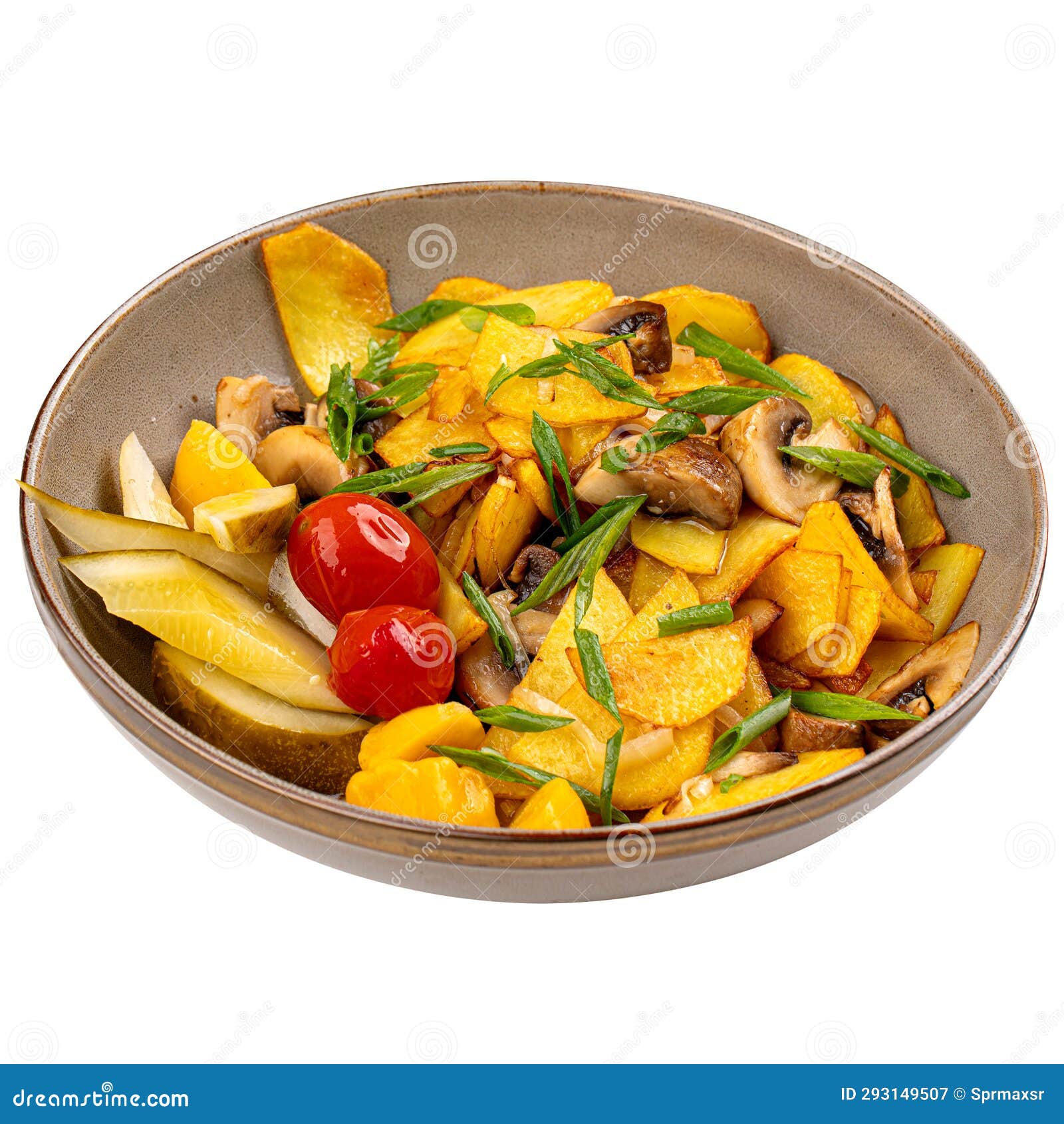 Portion of Russian Roast Potato with Mushrooms Stock Image Image of