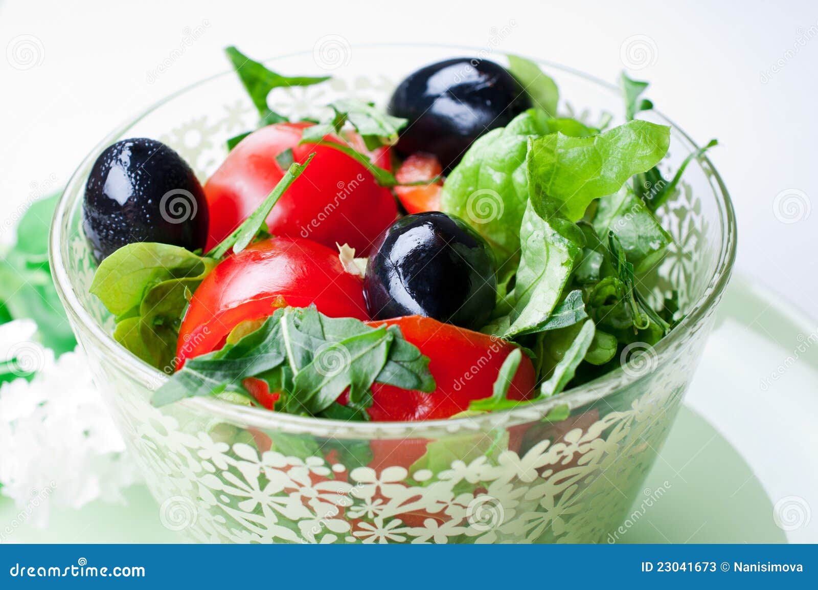 Portion of vegetable salad stock image. Image of fresh 23041673