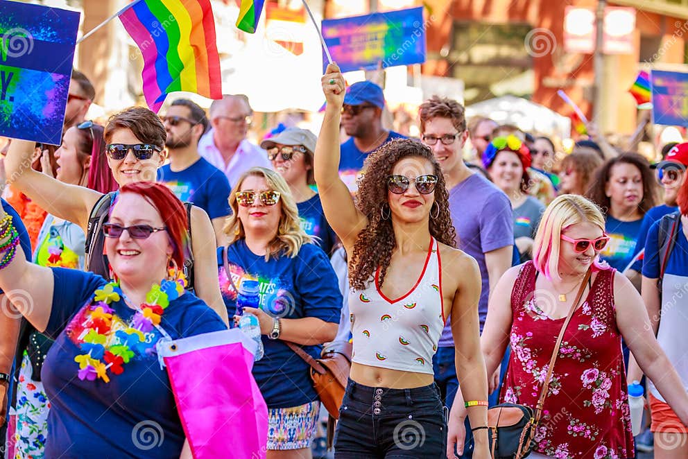 Portland Pride Parade 2018 fotografía editorial. Imagen de editorial