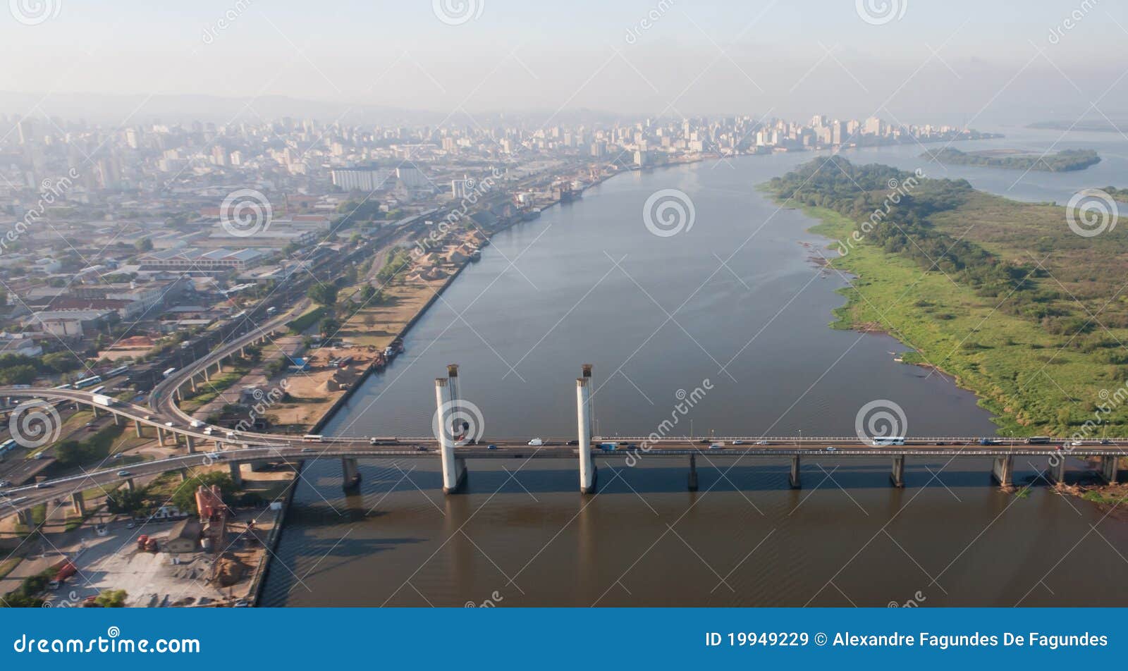 porto alegre bridge and guaiba river