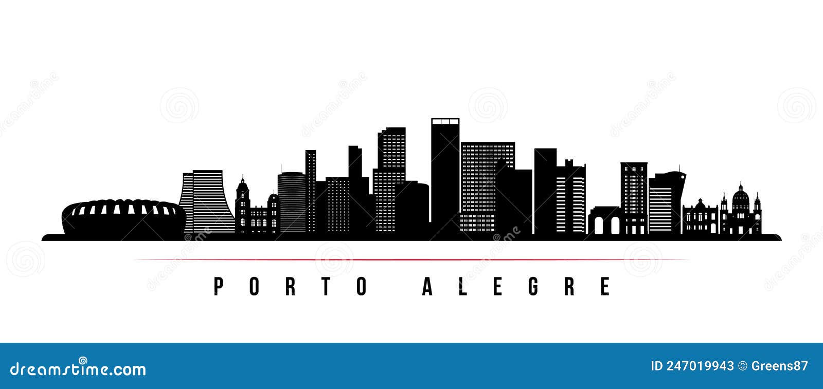 porto alegre skyline horizontal banner.