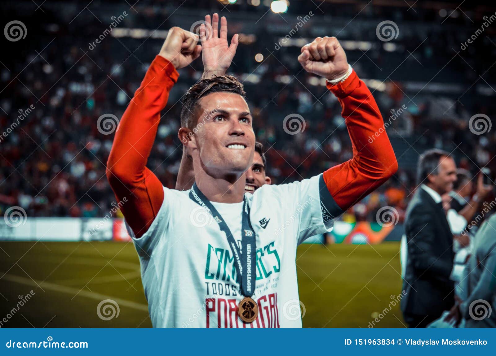 Cristiano Ronaldo Portugal Celebrates Uefa Nations Editorial Stock