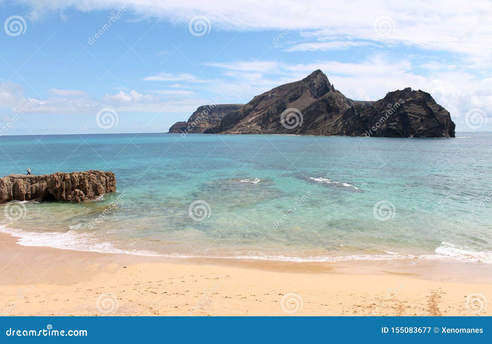 porto santo warm bright waters, near islet of cal, calheta beach
