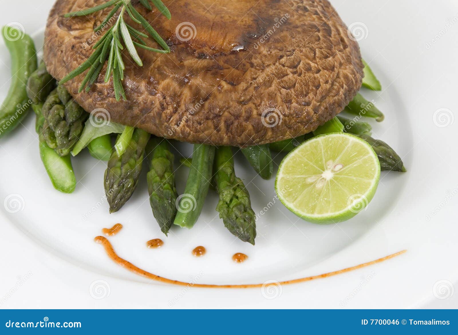 Portobello with asparagus stock photo. Image of eating 7700046