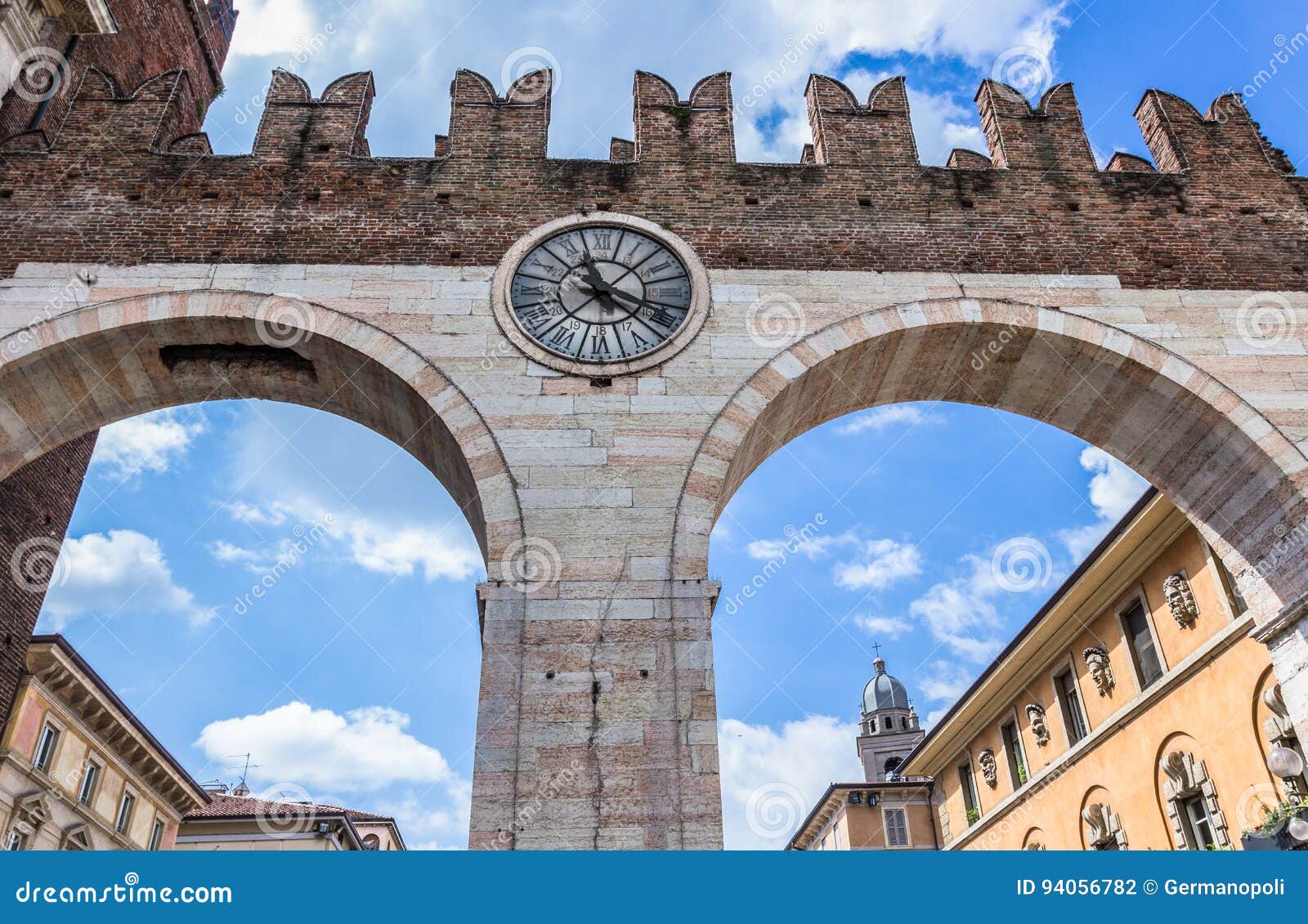 Portoni Della Bra, Medieval Gate Leading To The Piazza Bra Stock Image ...