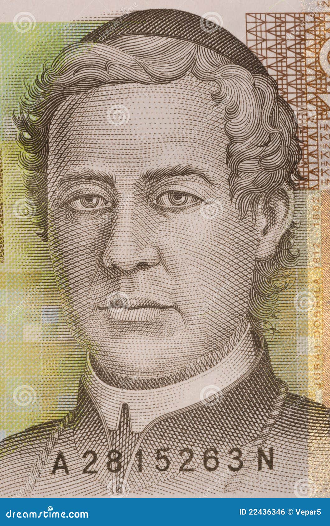 portrait of 10 kuna croatian banknote