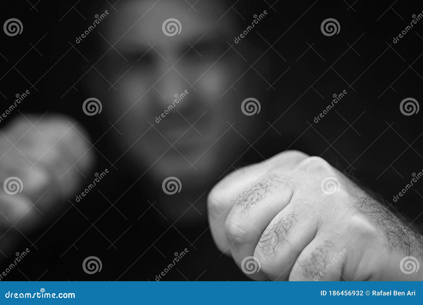 Abusive Aggressive Man Punching Fists Stock Photo Image Of Adult