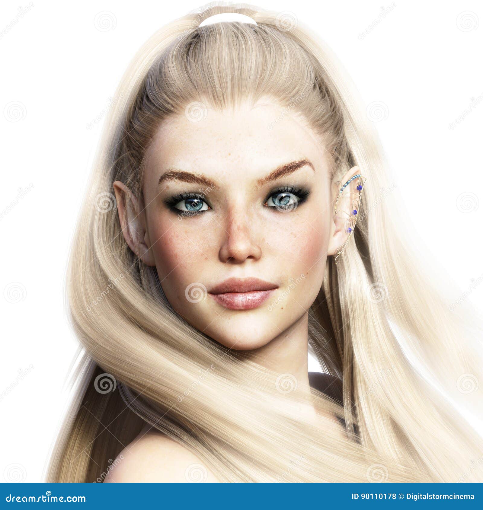 Portrait Of A Adorable Fantasy Character Elegant Female Elf