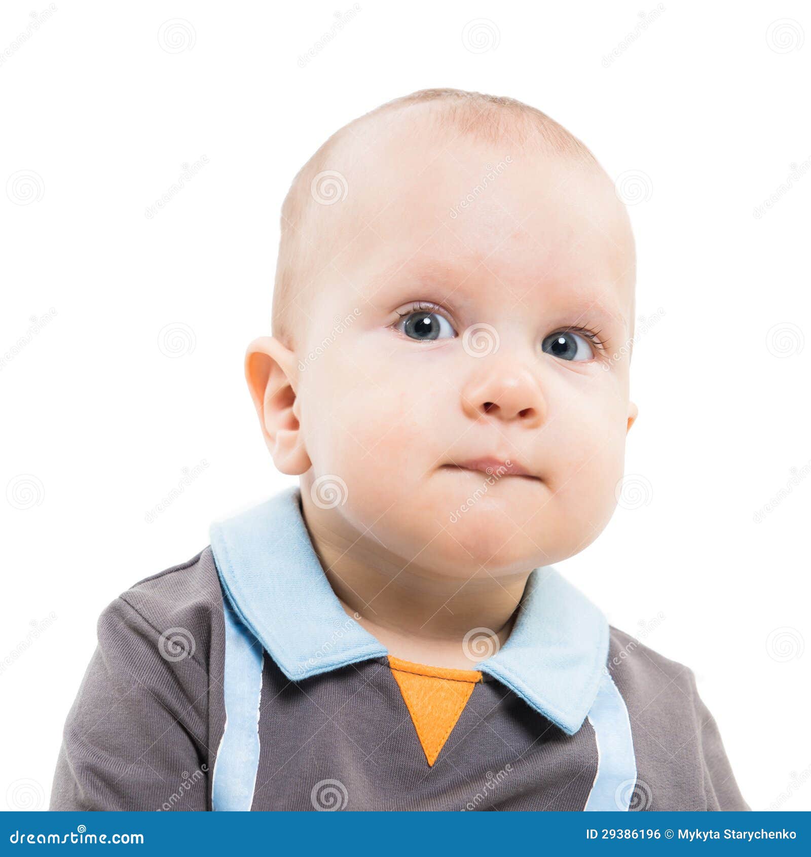 Portrait of Adorable One Year Old Child, Isolated on White Stock Photo ...