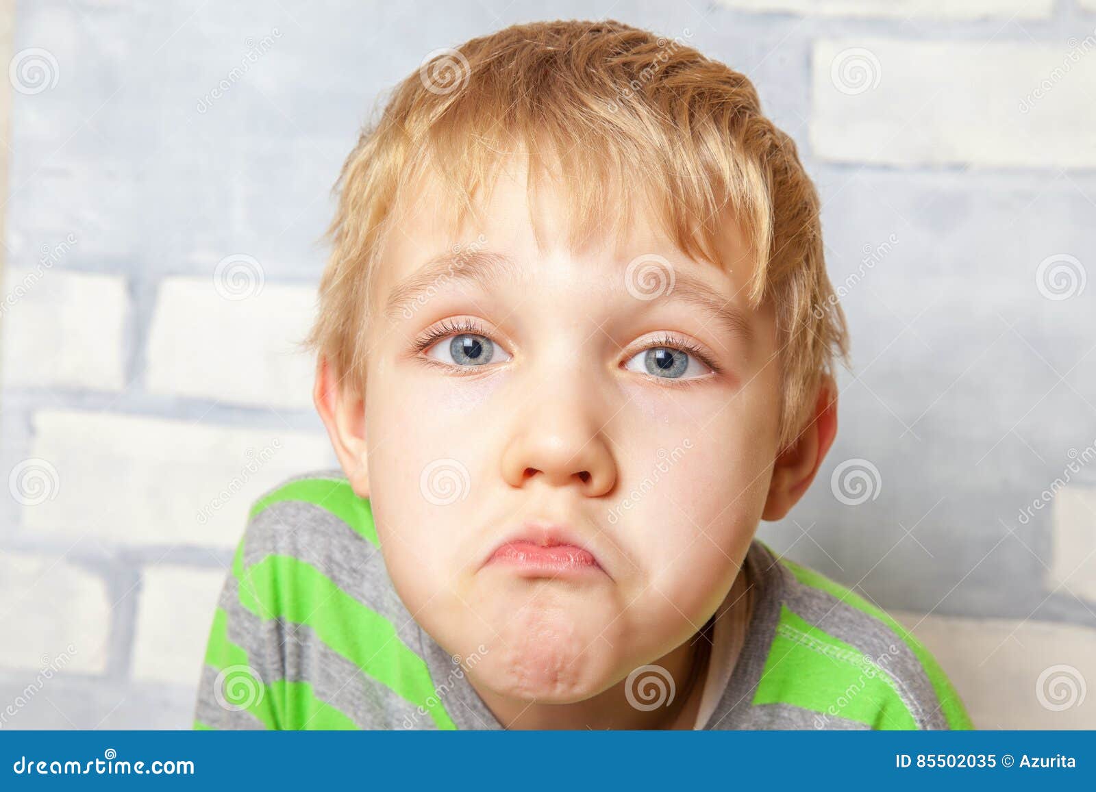 Portrait of Adorable Sad Funny Child Stock Image - Image of depressed,  people: 85502035