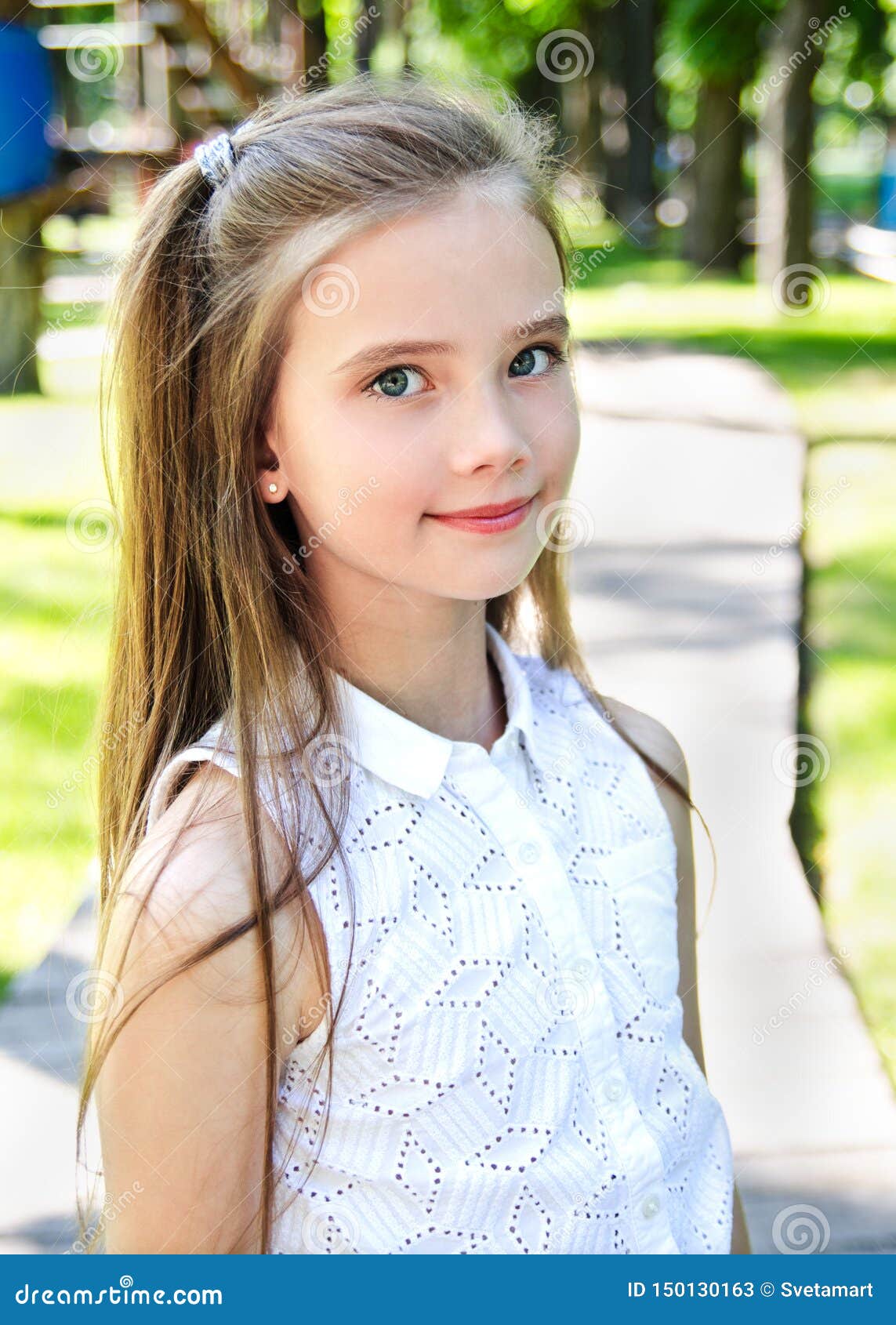 Portrait of Adorable Smiling Little Girl Child Schoolgirl Teenager ...