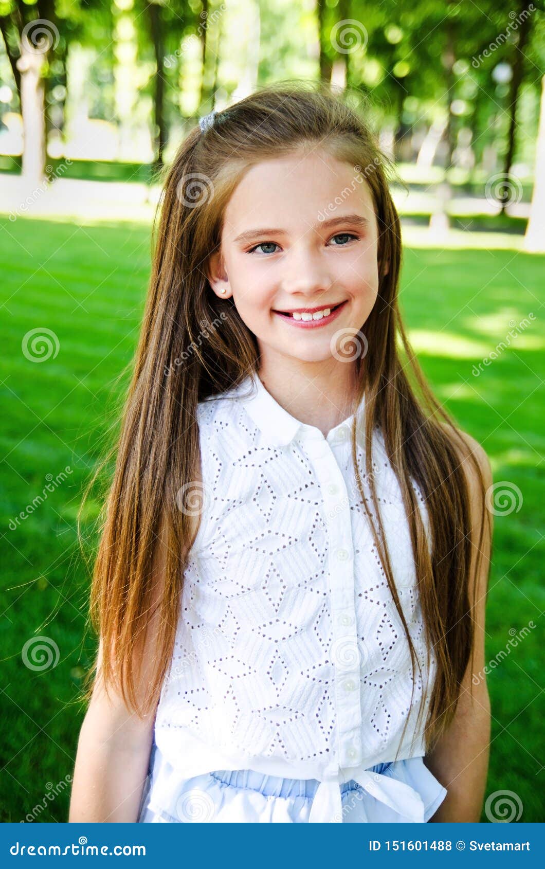 Portrait of Adorable Smiling Little Girl Child Schoolgirl Teenager ...