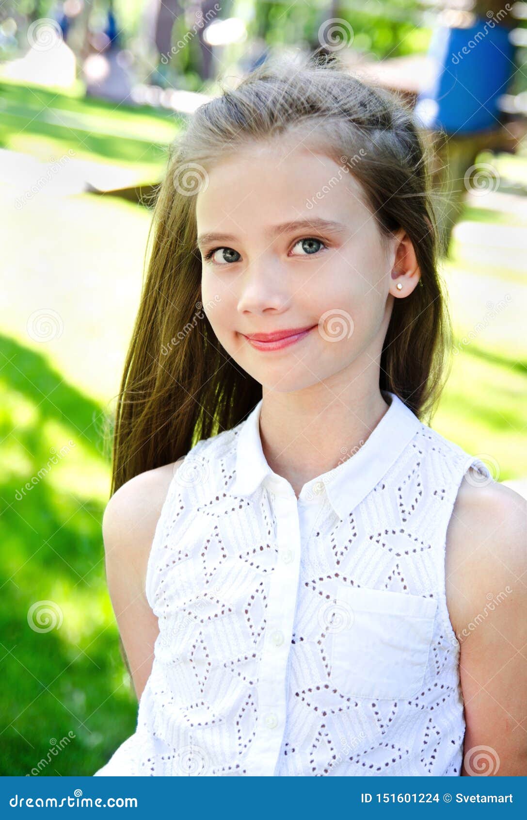 Portrait of Adorable Smiling Little Girl Child Schoolgirl Teenager ...