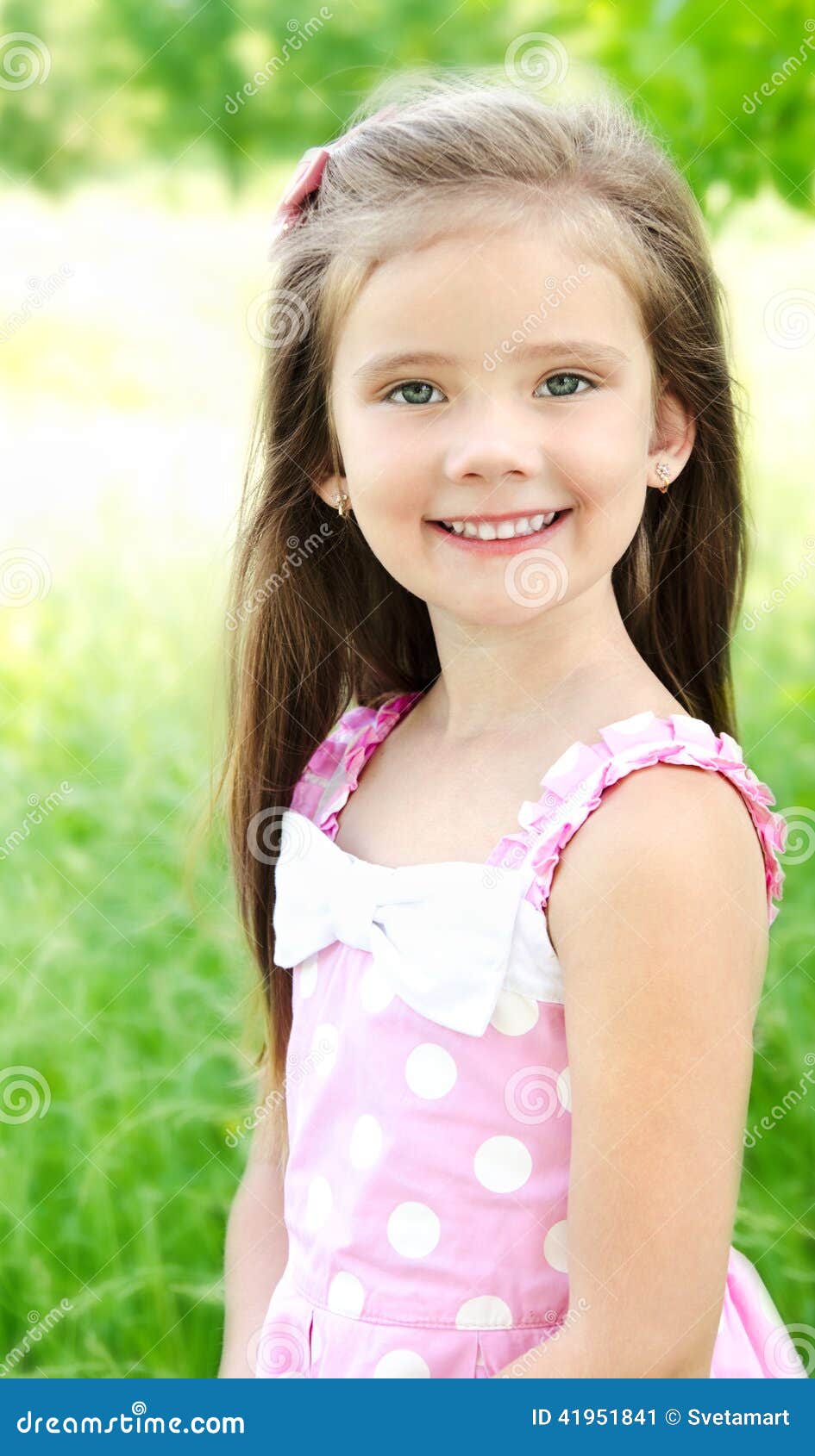 Portrait Of Adorable Smiling Little Girl Stock Image - Image: 41951841