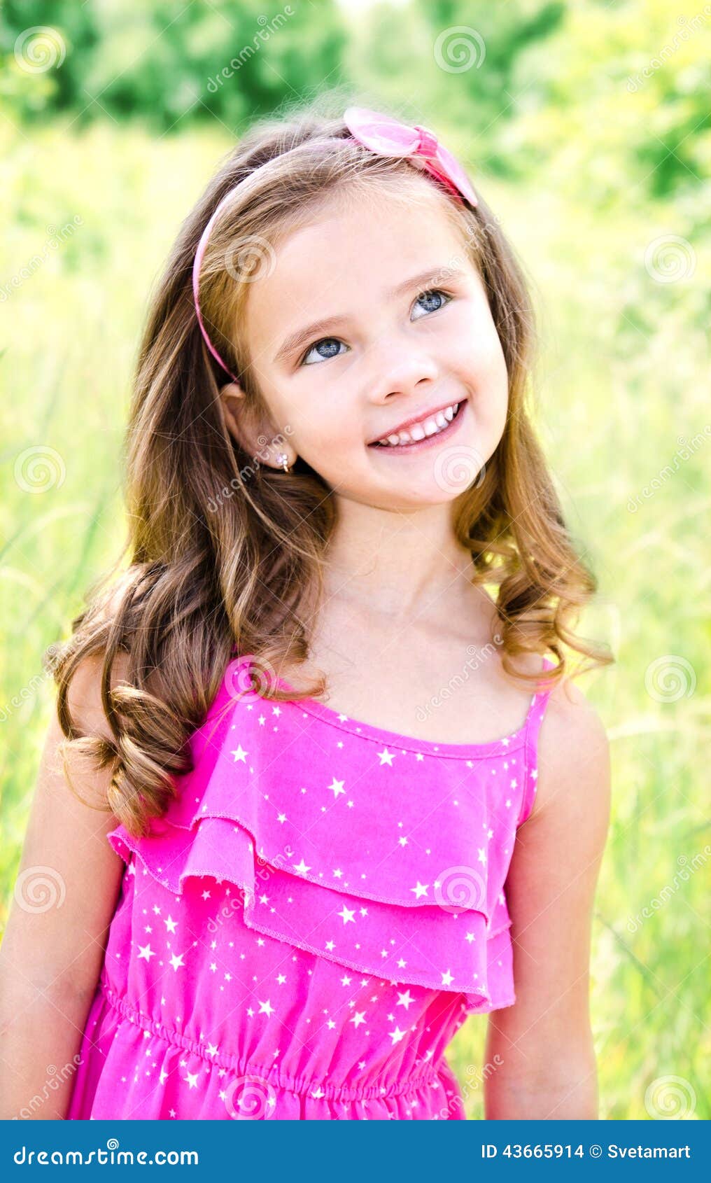 Portrait of Adorable Smiling Little Girl Stock Photo - Image of ...