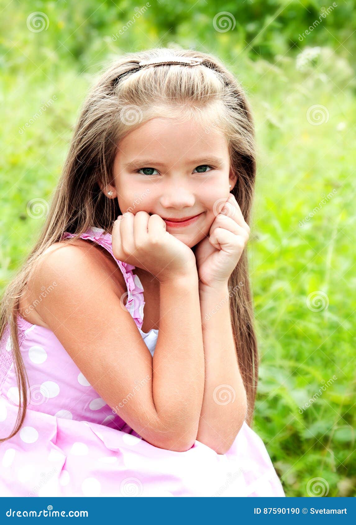 Portrait of Adorable Smiling Little Girl Stock Photo - Image of girl ...