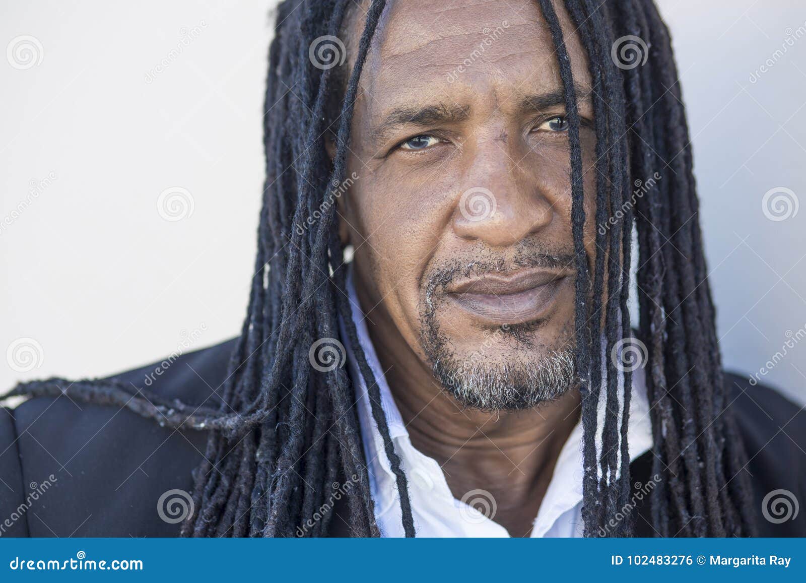 Portrait Of Adult Strong Black Men With Long Dreadlocks And