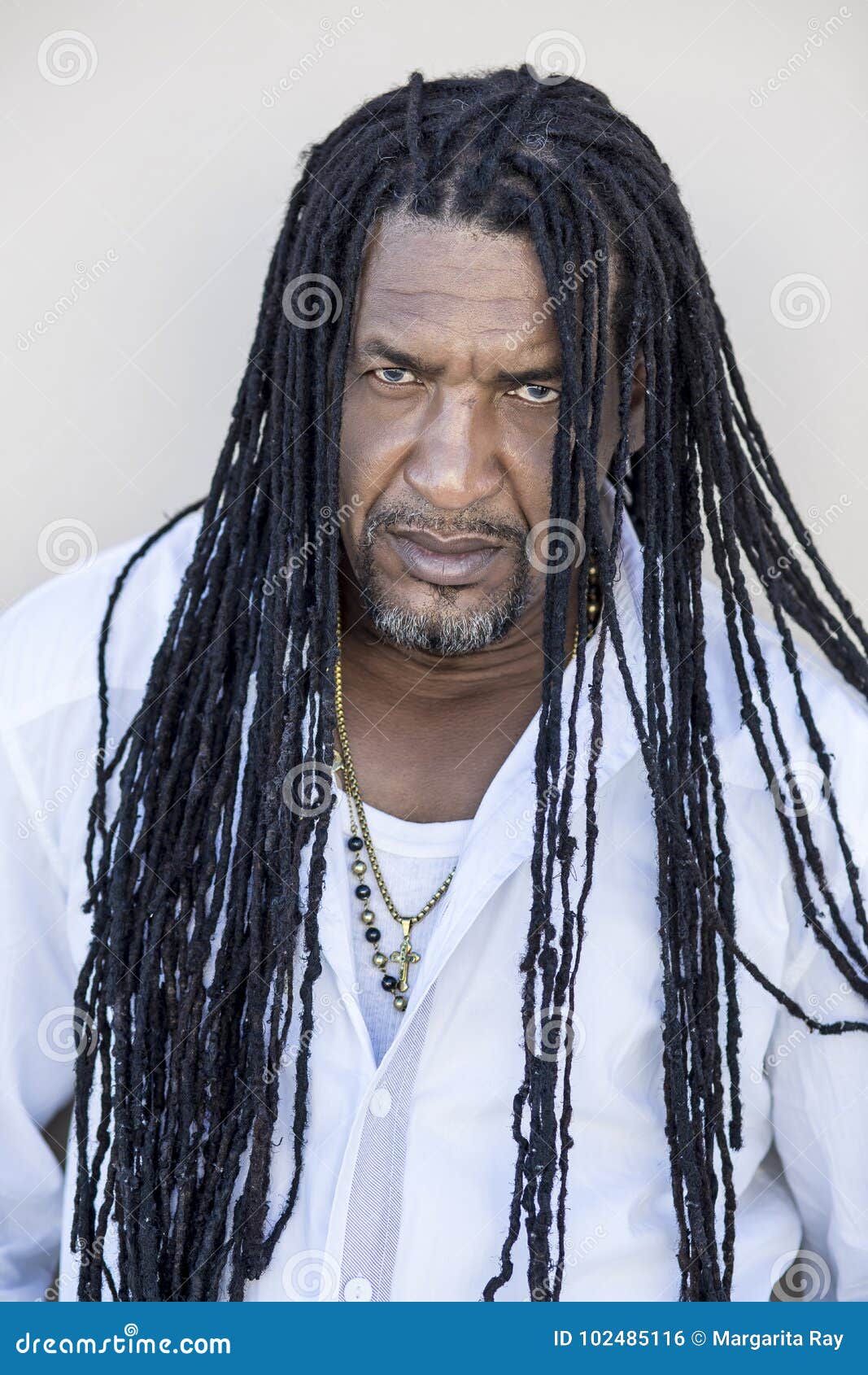 Portrait Of Adult Strong Black Men With Long Dreadlocks And