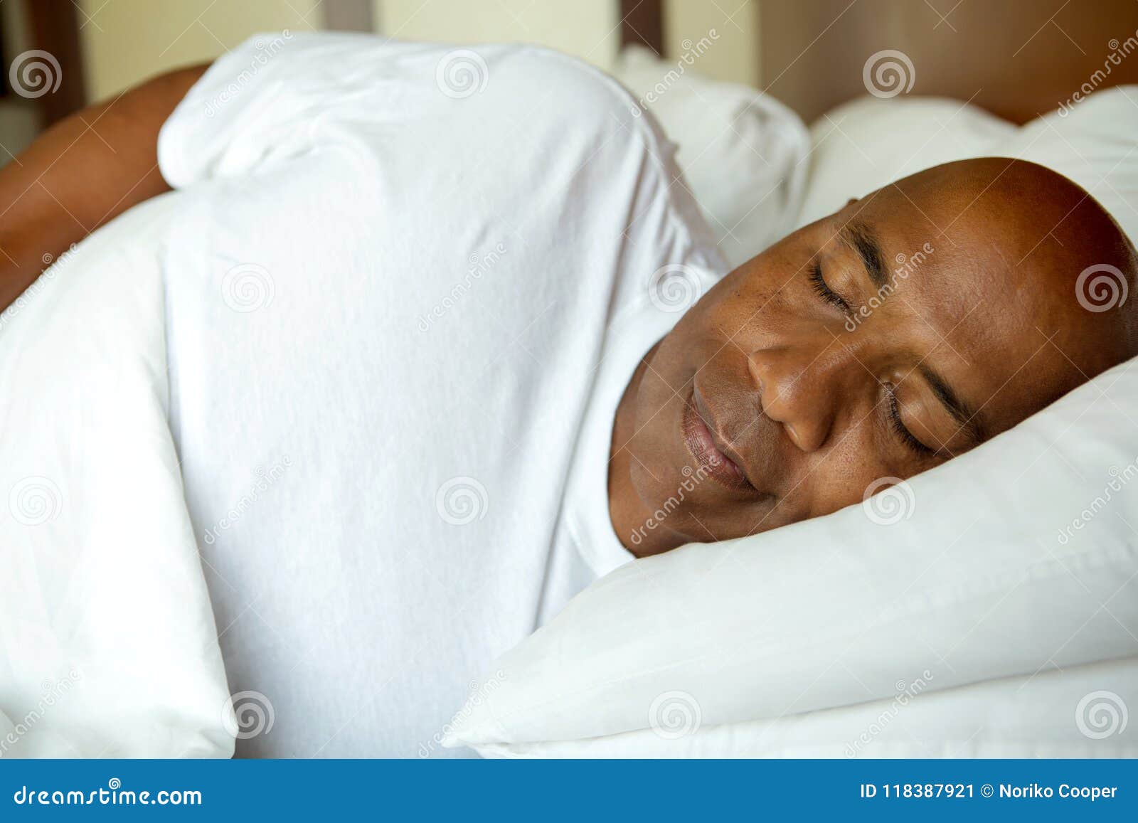 african american man sleeping.